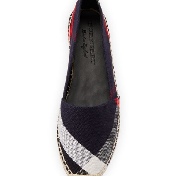 Navy blue nova outer fabric inner leather espadrilles.Size 7M/37 Burberry - Picture 6 of 6